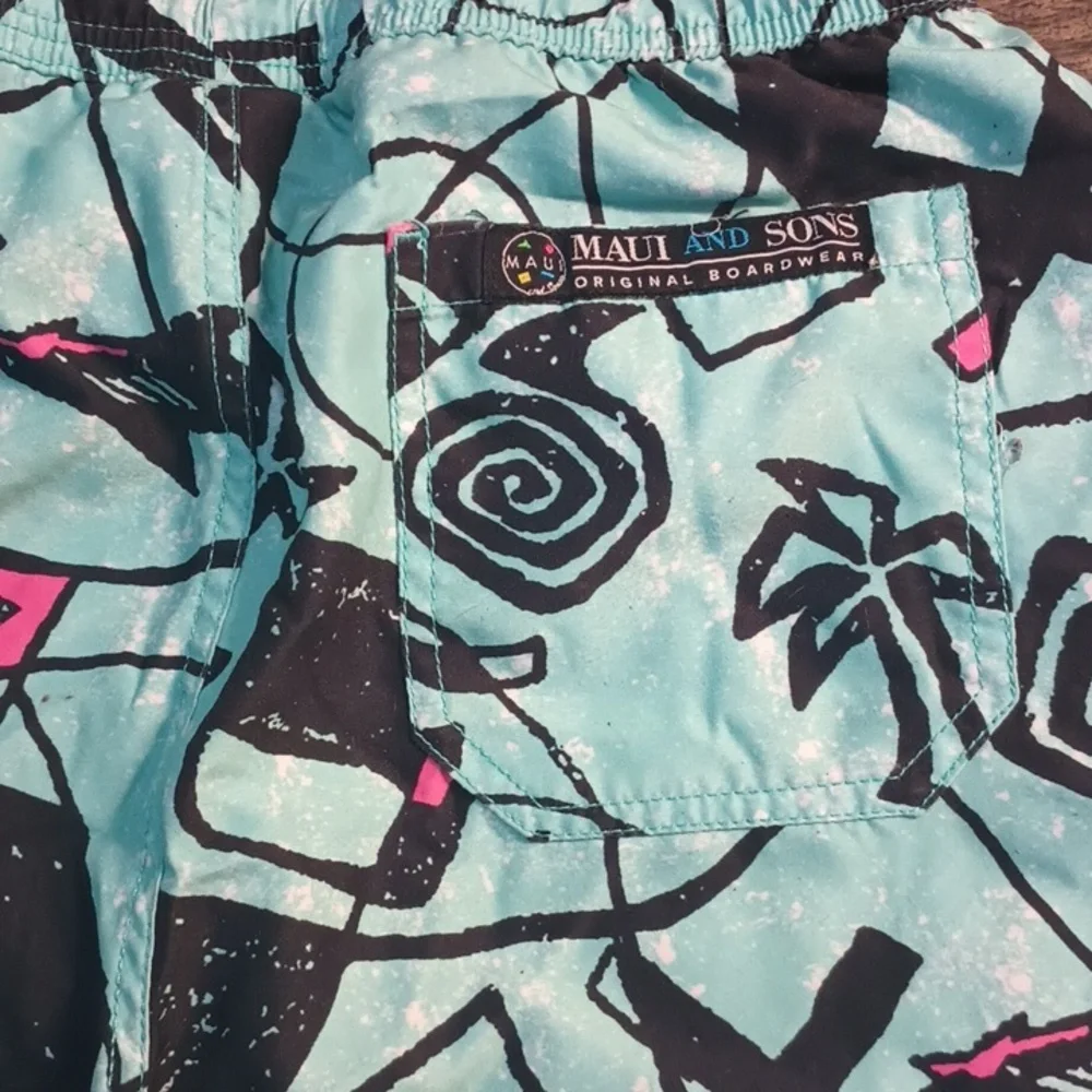 Vintage Retro-style Maui and Sons 80s 90s Swim Trunks